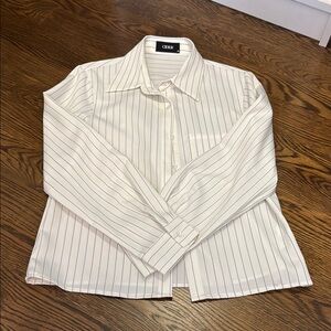 Elegant White Striped Women's Top